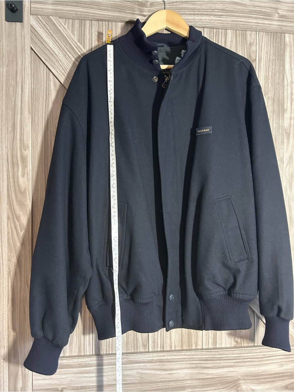 Vintage Paul & Shark Yachting Wool Bomber Jacket Navy Blue Men's XL - Picture 6 of 10